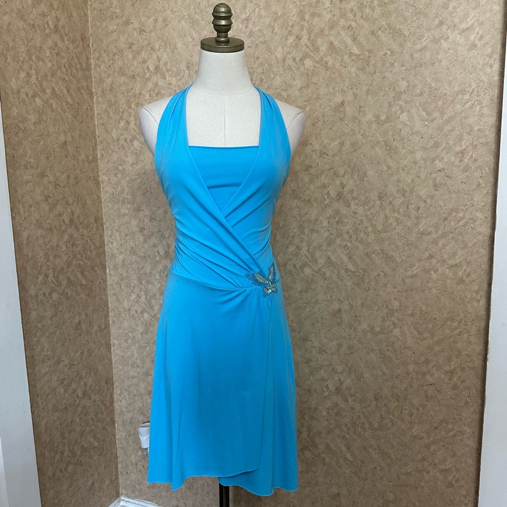 Y2K Taboo Mini Dress in Vibrant Blue